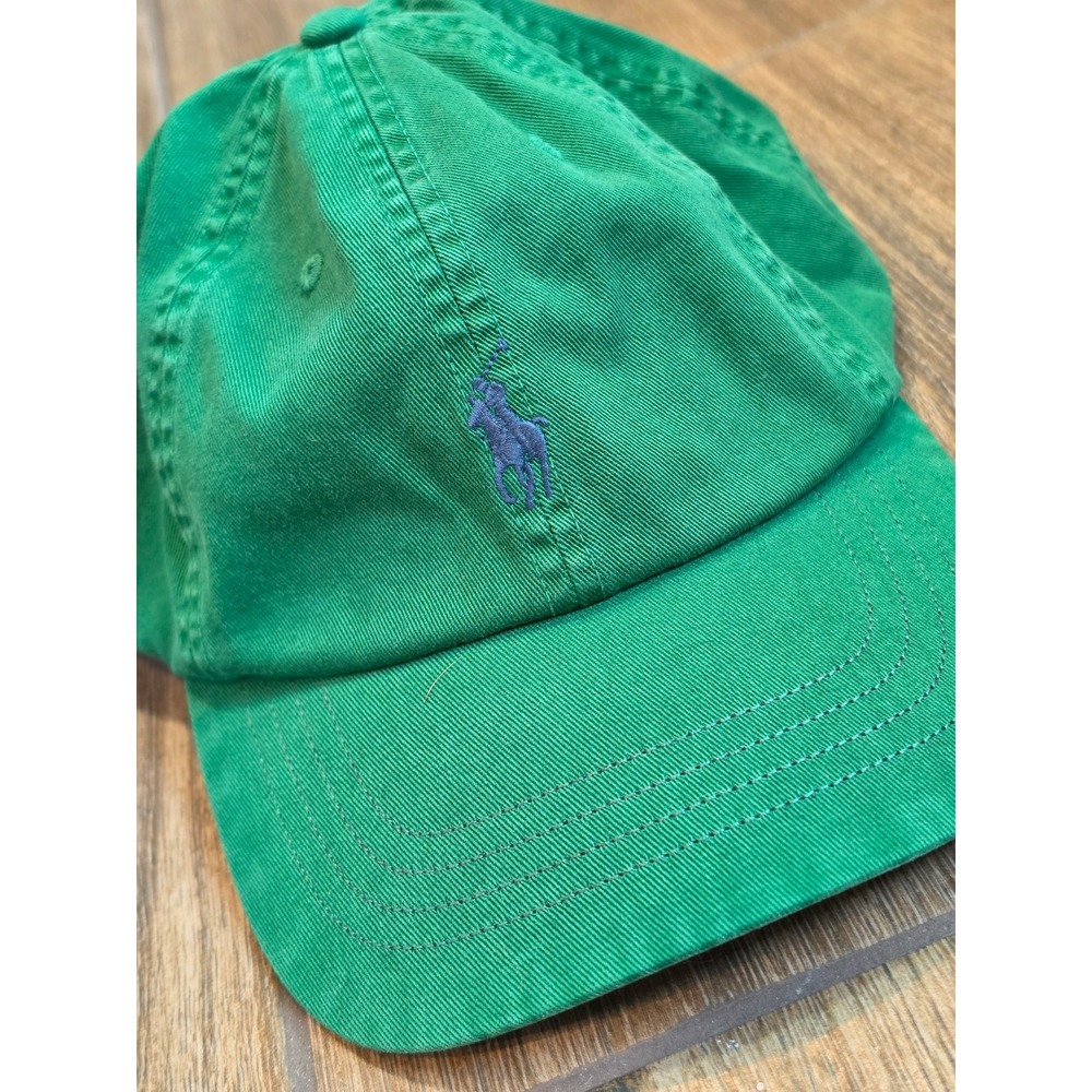 Polo Ralph Lauren Mens Green Cotton Chino Baseball Cap Navy Pony 710980239004 OS